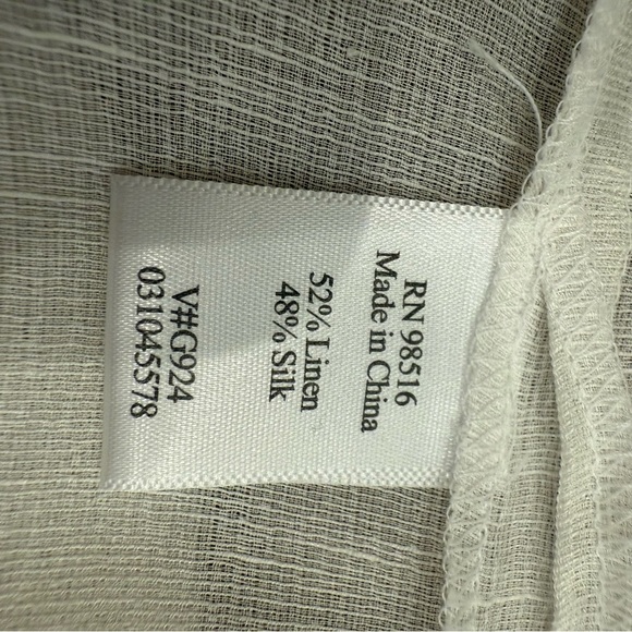 NWT Coldwater Creek Button Up Shirt Women’s Sz XL Ivory Linen Silk Lightweight - Picture 6 of 9